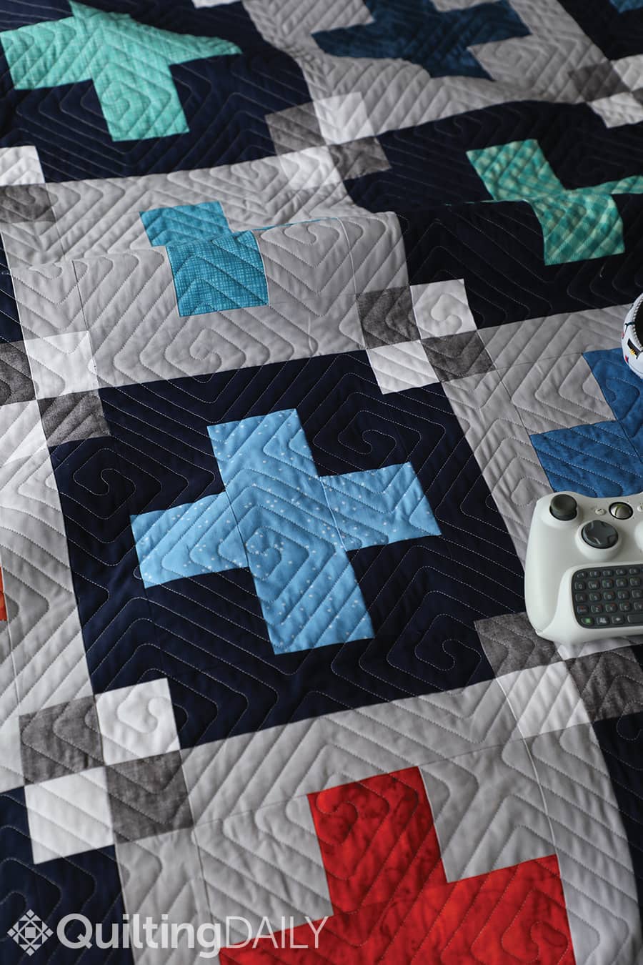 Free pattern: Tweens - zoomed in view of block on the Tween quilt pattern