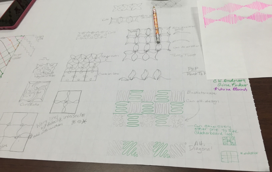 sketches of simple quilting patterns